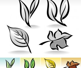 Simple leaf creative vector set 01