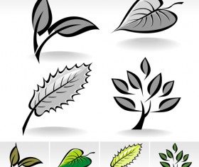 Simple leaf creative vector set 02
