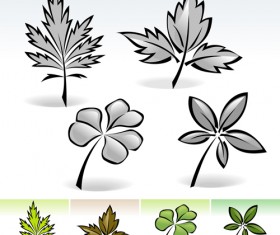 Simple leaf creative vector set 03