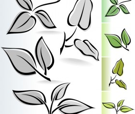 Simple leaf creative vector set 04
