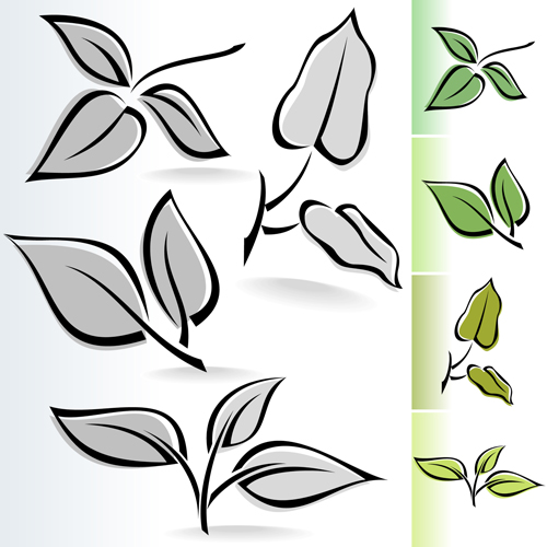Simple leaf creative vector set 04