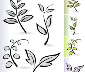 Simple leaf creative vector set 05