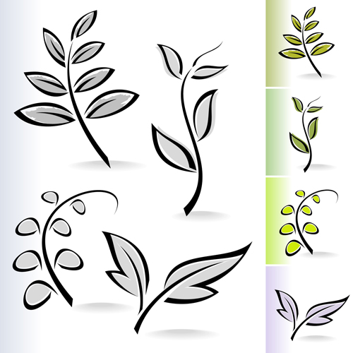 Simple leaf creative vector set 05