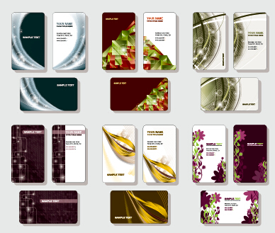 Stylish business cards creative design set vector 01