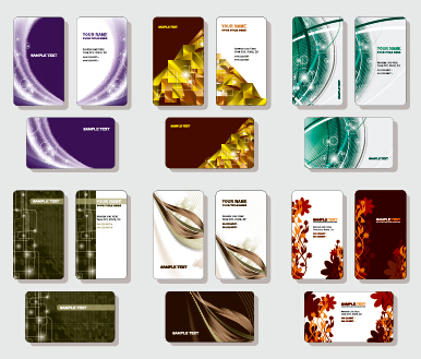 Stylish business cards creative design set vector 02