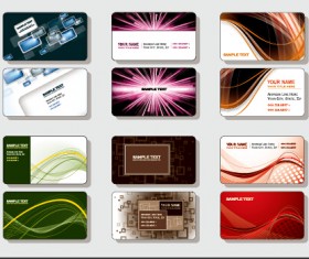 Stylish business cards creative design set vector 03