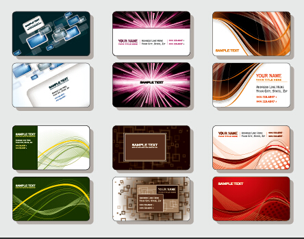 Stylish business cards creative design set vector 03