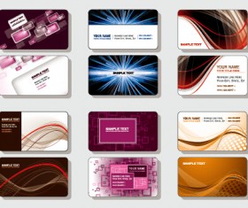 Stylish business cards creative design set vector 05