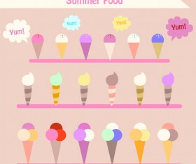 Summer cute ice cream vector material