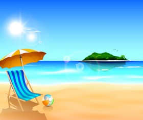 Summer holiday beach creative background vecor 01