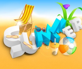 Summer holiday beach creative background vecor 02
