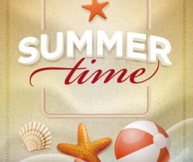 Summer holiday time poster cover vector 01
