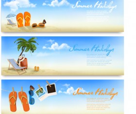 Summer holiday travel time vector banner