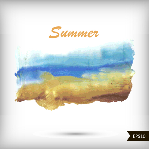 Summer watercolors vector background art 01