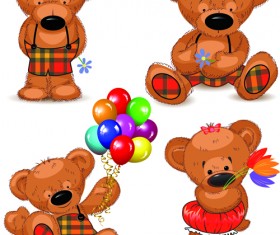 Super cute teddy bear design vector graphics 02
