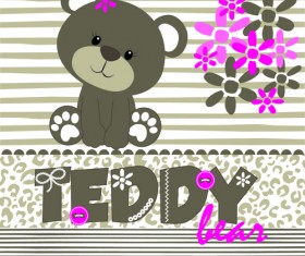 Super cute teddy bear design vector graphics 04