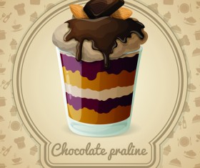 Tasty dessert background design vector 01