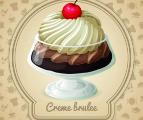 Tasty dessert background design vector 05