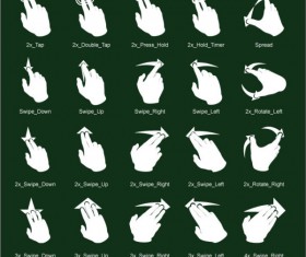 Touch gestures vector set