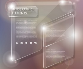 Transparent glass business infographics vector 02