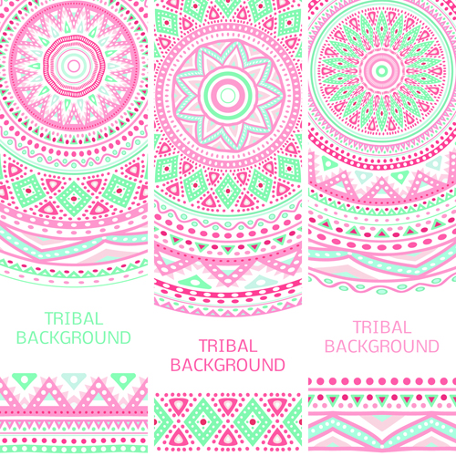 Tribal decorative pattern backgrounds vector 05