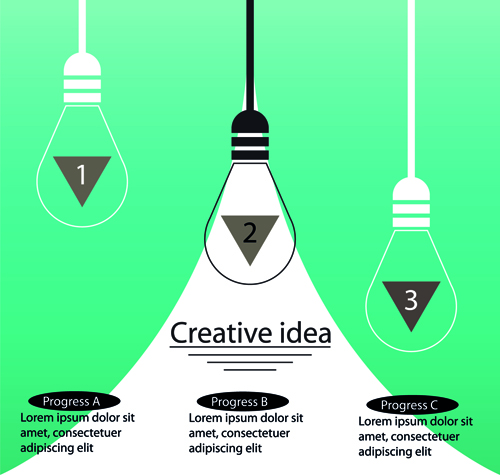 Vector lamp creative idea business template 03