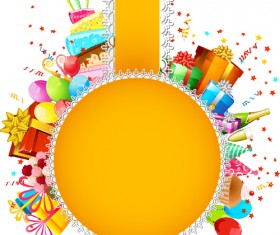 Vector set of birthday cards design elements 05