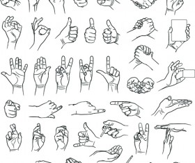Vector set of different gestures graphic 03