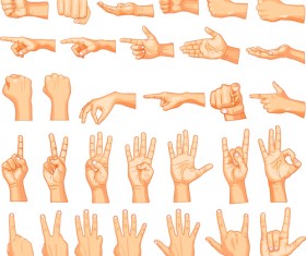 Vector set of different gestures graphic 04