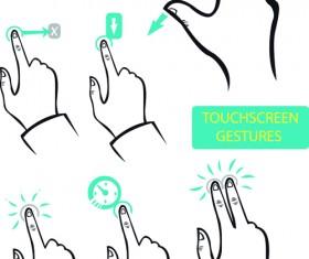 Vector set of different gestures graphic 05