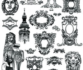 Victorian style decorative elements vector graphics 02