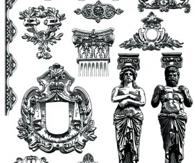 Victorian style decorative elements vector graphics 03