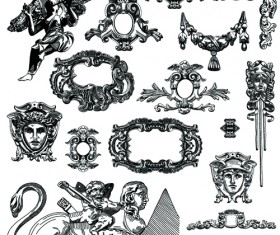 Victorian style decorative elements vector graphics 04