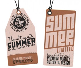 Vintage cardboard summer discount tags vector 01