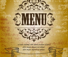 Vintage menu with grunge background vector