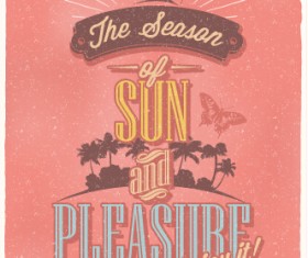 Vintage poster happy summer design vector 04