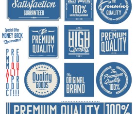 Vintage premium quality stickers and labels with banner vector 03