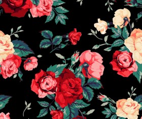 Vintage roses vector seamless pattern 01 free download