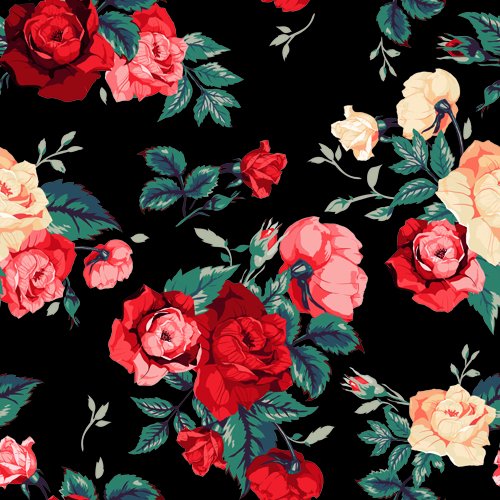 Vintage roses vector seamless pattern 02