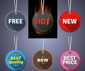 Vintage round tags design vector 01