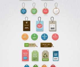 Vintage sale tags and sticker psd