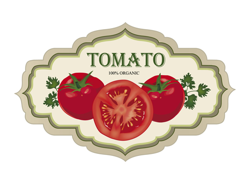 Vintage tomato labels design vector
