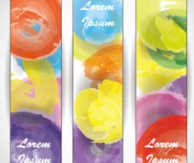 Watercolor doodle banner design vector