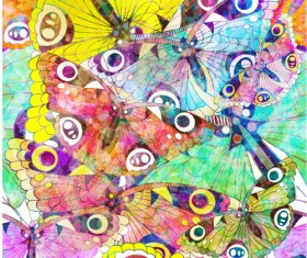 Watercolor object abstract art background vector 02