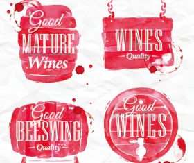 Watercolor wine labels vector
