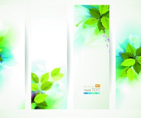 Watercolor with green leaves banner vector