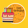 Cartoon style Happy Birthday greeting card template 01 free download