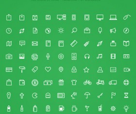 100 kind white outline web icons material