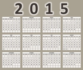 2015 grid calendar creative design vector 01