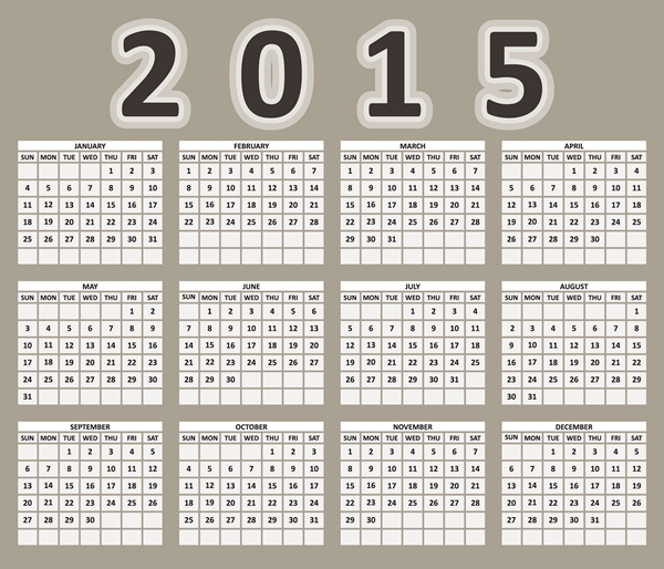 2015 grid calendar creative design vector 01